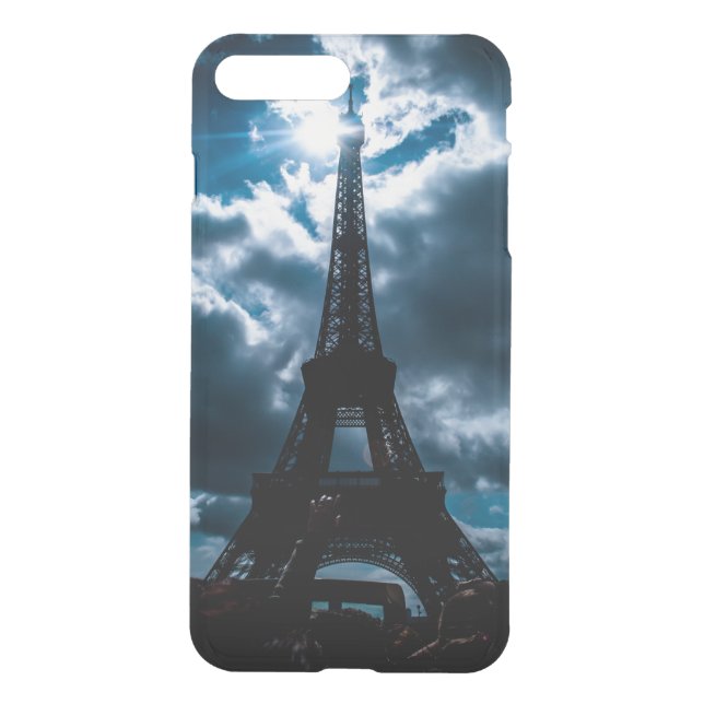 City of Paris Eiffel Tower Blue Night France Uncommon iPhone Case (Back)