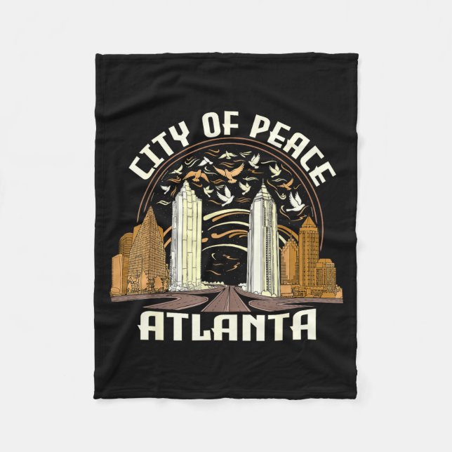City Of Peace Atlanta Souvenir Men Women Georgia A Fleece Blanket (Front)