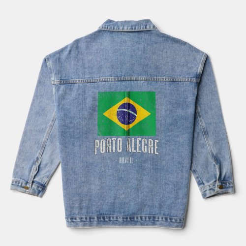 City Of Porto Alegre Brazil Br Brazilian Flag Merc Denim Jacket