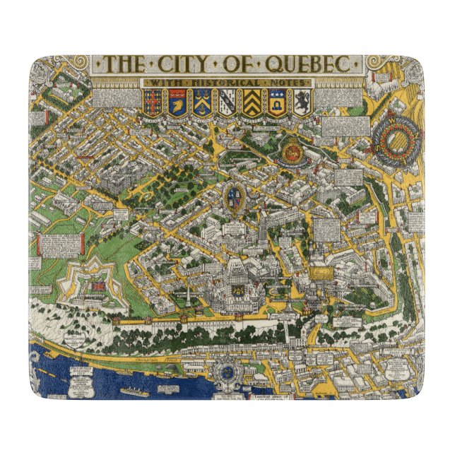 City of Quebec Map Cutting Board (Front)