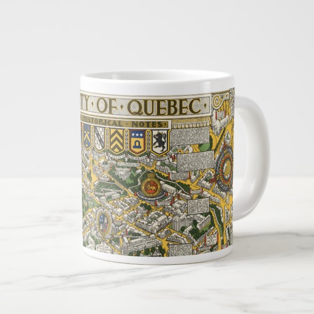 City of Quebec Map Giant Coffee Mug (Front Right)