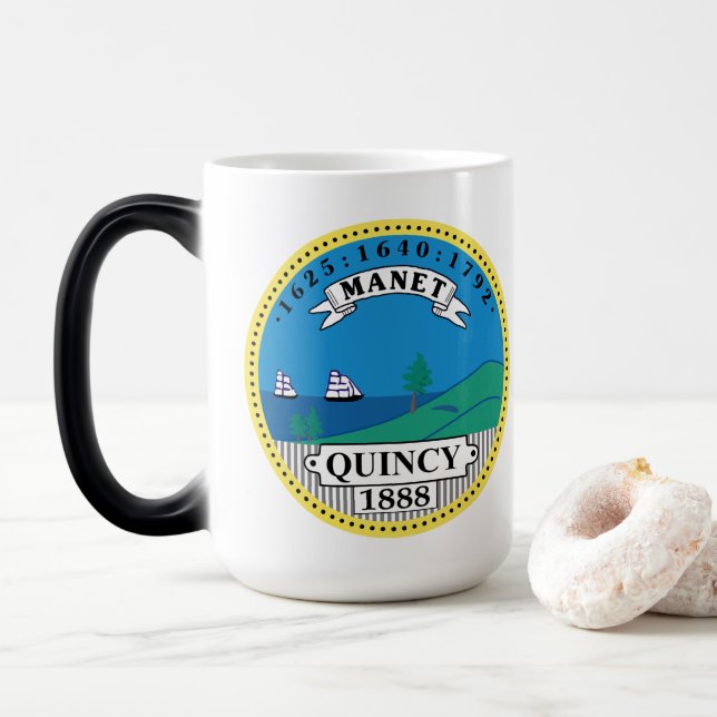 City of Quincy Massachusetts Color Morph Mug (With Donut)