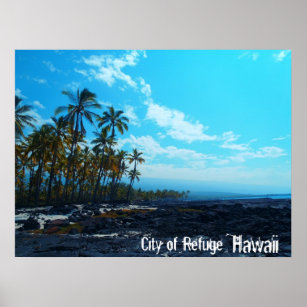 City of Refuge Big Island Hawaii scenic poster