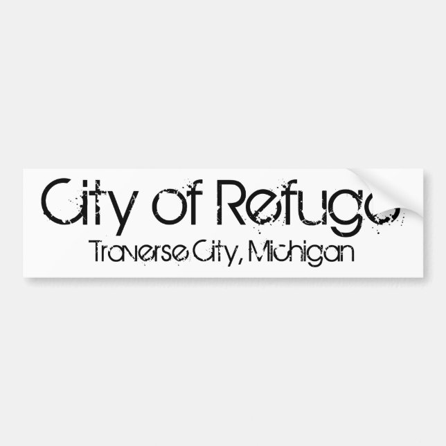 CIty of Refuge Traverse City, MI Bumper Sticker (Front)