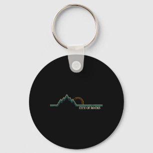 City Of Rocks Idaho Retro Mountain Climbing Summer Keychain