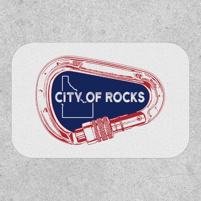 City Of Rocks Idaho Rock Climbing Carabiner Patch (Front)