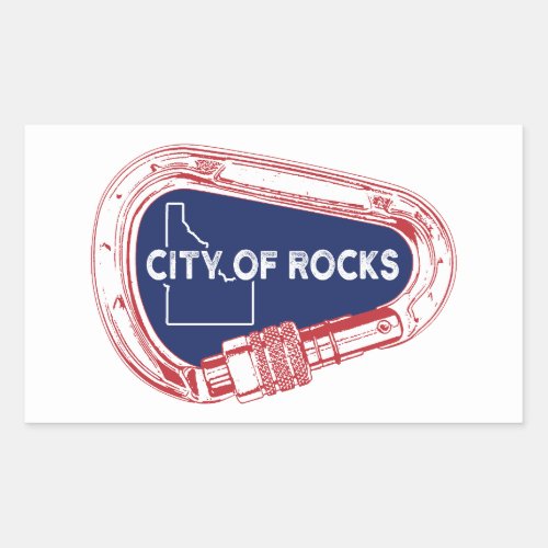 City Of Rocks Idaho Rock Climbing Carabiner Rectangular Sticker