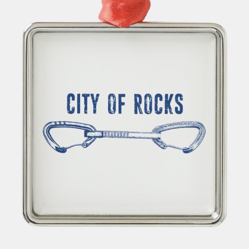 City Of Rocks Idaho Rock Climbing Quickdraw Metal Ornament