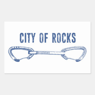City Of Rocks Idaho Rock Climbing Quickdraw Rectangular Sticker