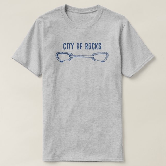 City Of Rocks Idaho Rock Climbing Quickdraw T-Shirt (Design Front)