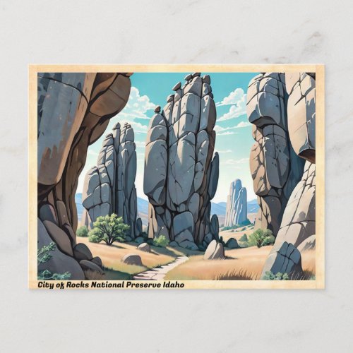 City of Rocks National Preserve Idaho Vintage Postcard