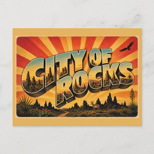 City of Rocks New Mexico Volcanic Pinnacles Desert Postcard