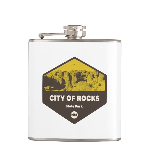 City of Rocks State Park New Mexico Flask (Front)