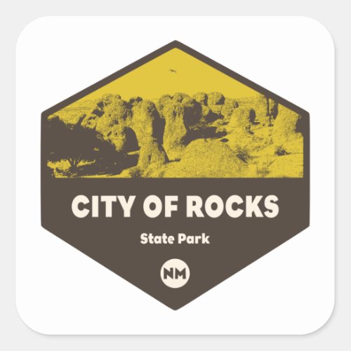 City of Rocks State Park New Mexico Square Sticker