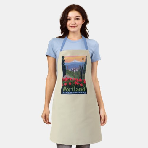 City of Roses  Portland Oregon Apron