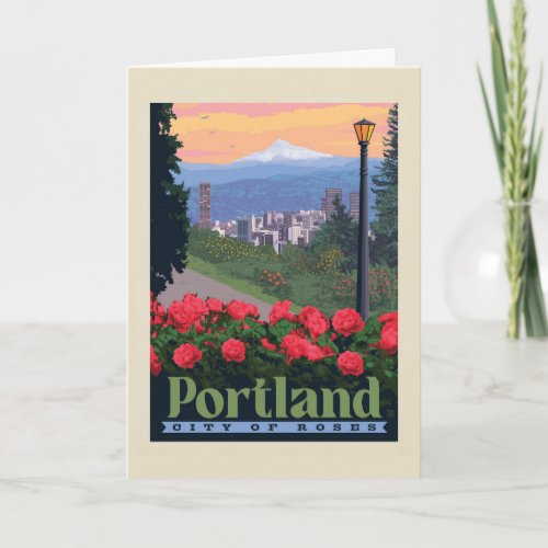 City of Roses  Portland Oregon Card