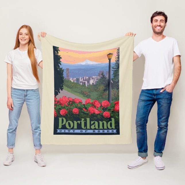 City of Roses | Portland, Oregon Fleece Blanket (In Situ)