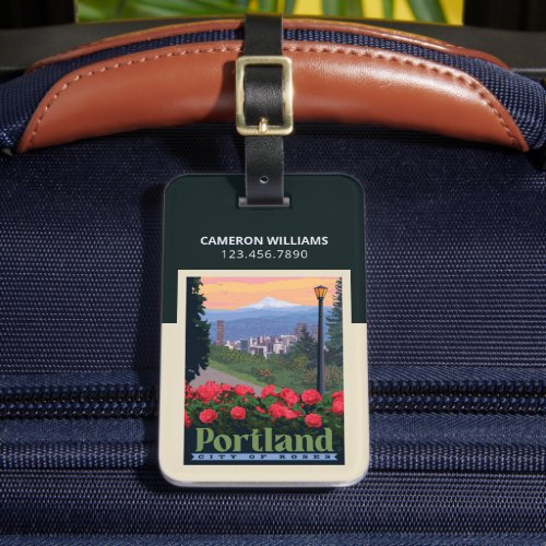 City of Roses  Portland Oregon Luggage Tag