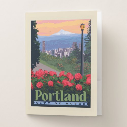 City of Roses  Portland Oregon Pocket Folder