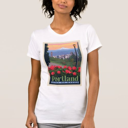 City of Roses  Portland Oregon T_Shirt