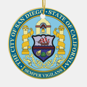 City of San Diego seal Ceramic Ornament