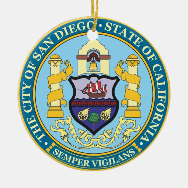 City of San Diego seal Ceramic Ornament (Front)