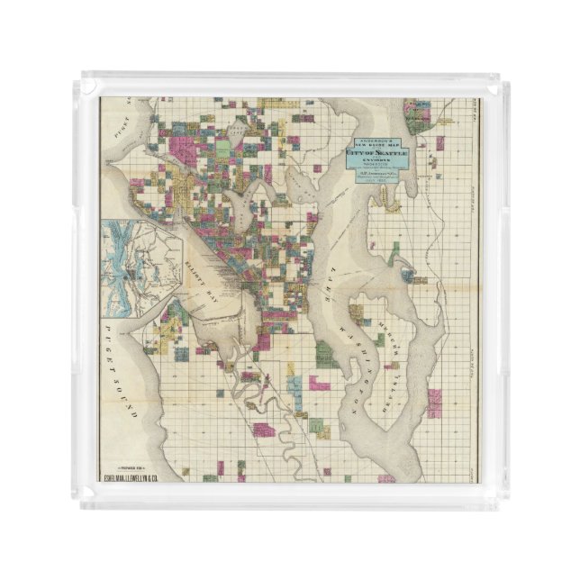 City Of Seattle And Environs Acrylic Tray (Front)