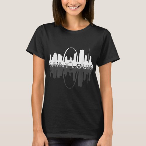 City of St Louis Missouri Skyline Art Gateway Arch T_Shirt