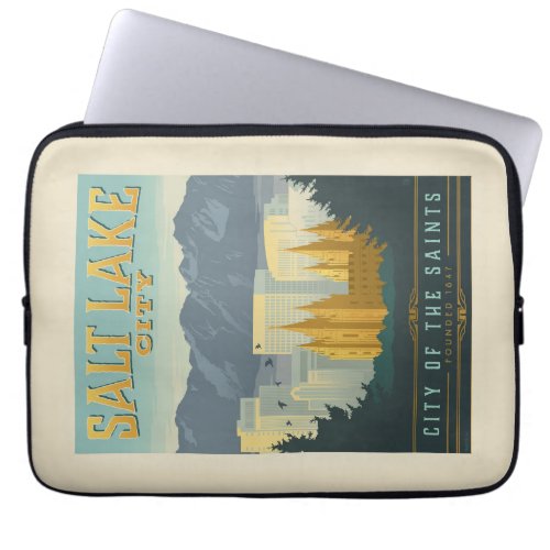 City of the Saints  Salt Lake City Utah Laptop Sleeve