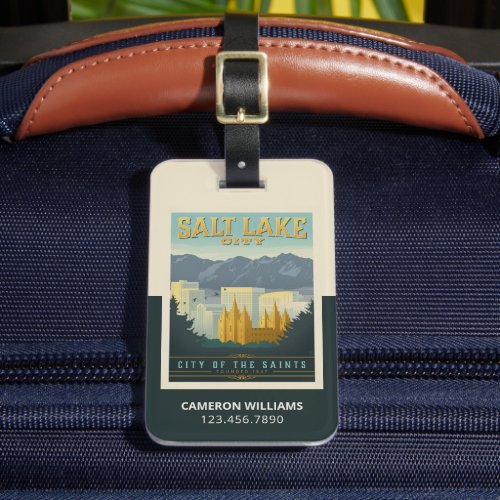 City of the Saints  Salt Lake City Utah Luggage Tag