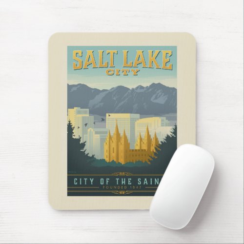 City of the Saints  Salt Lake City Utah Mouse Pad