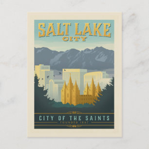 City of the Saints   Salt Lake City, Utah Postcard