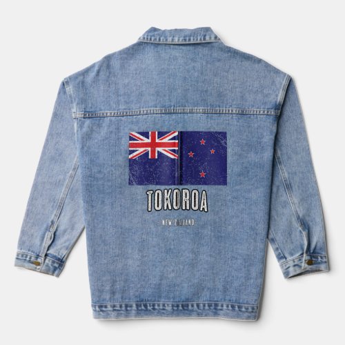 City Of Tokoroa New Zealand Nz Kiwi Flag Merch Gra Denim Jacket