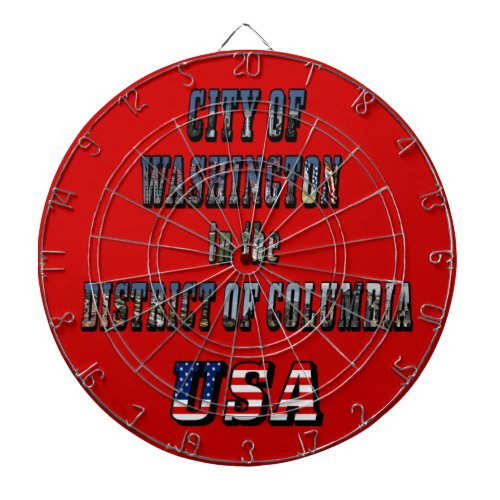 City of Washington in the District of Columbia USA Dartboard With Darts