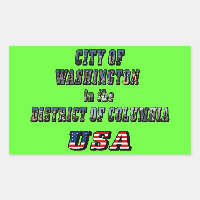 City of Washington in the District of Columbia USA Rectangular Sticker (Front)