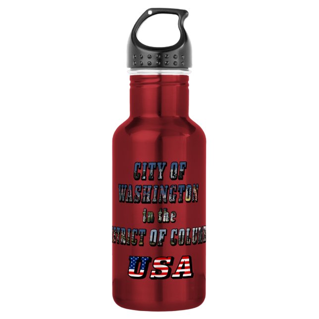 City of Washington in the District of Columbia USA Water Bottle (Front)