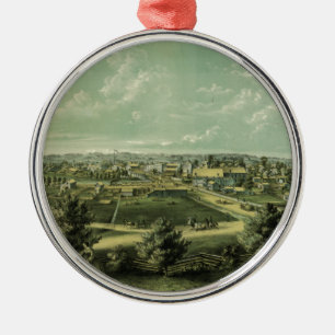 City of Waukesha Wisconsin from 1857 Metal Ornament