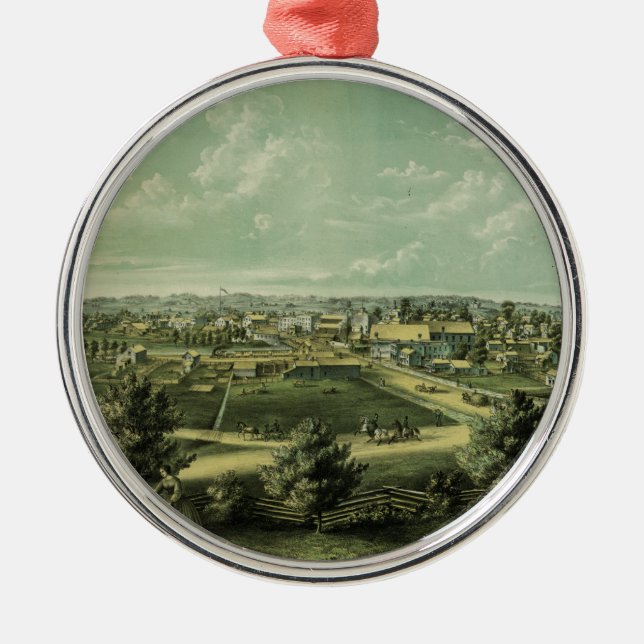 City of Waukesha Wisconsin from 1857 Metal Ornament (Front)