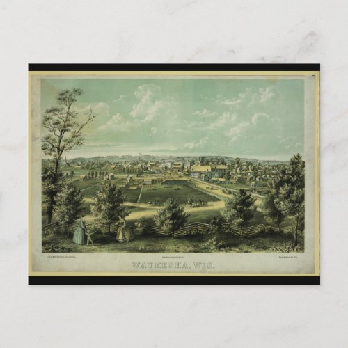 City of Waukesha Wisconsin from 1857 Postcard