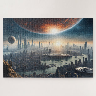 City on Another Planet Jigsaw Puzzle