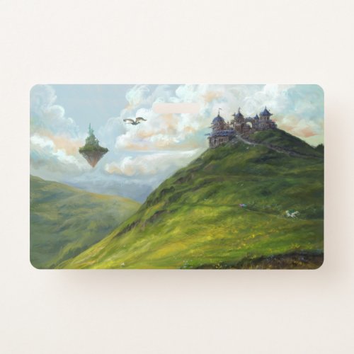 City on the mountains fantasy landscape fineart badge