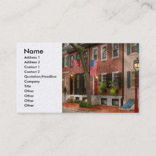 City - PA Philadelphia - American townhouse Business Card