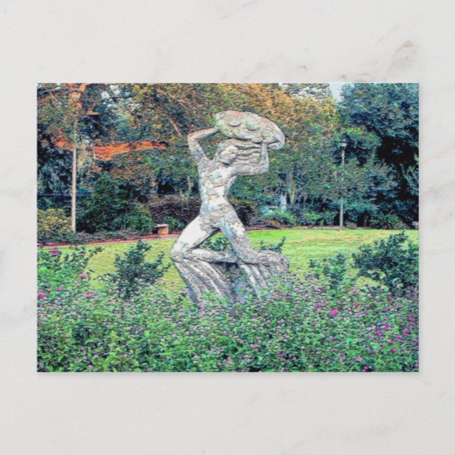 City Park Garden Hot House Water Statue Postcard (Front)