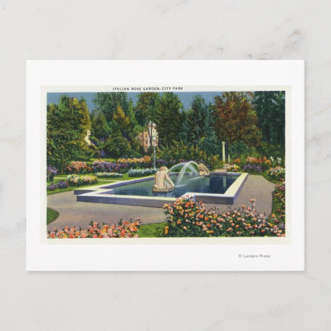 City Park Italian Rose Garden View Postcard (Front)
