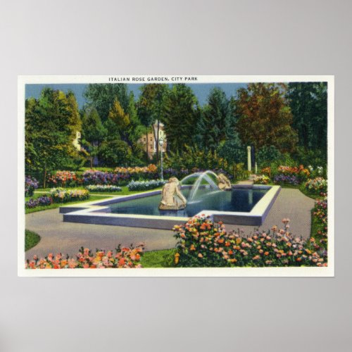 City Park Italian Rose Garden View Poster