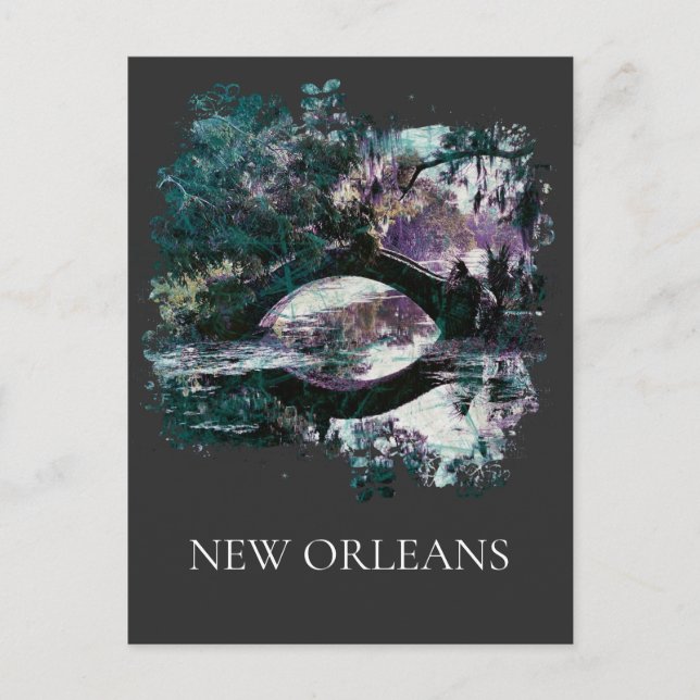 *~* City Park New Orleans - Bridge Painting Postcard (Front)