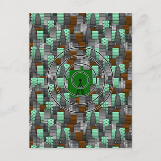 City Pattern with Radio Tower Postcard