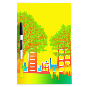 City People Rainbow Colorful Destiny Dry-Erase Board