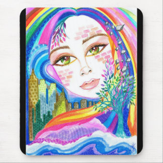 City Rainbow Rhapsody Fantasy Art Mousepad