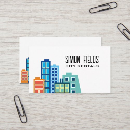 City real estate rental business card template